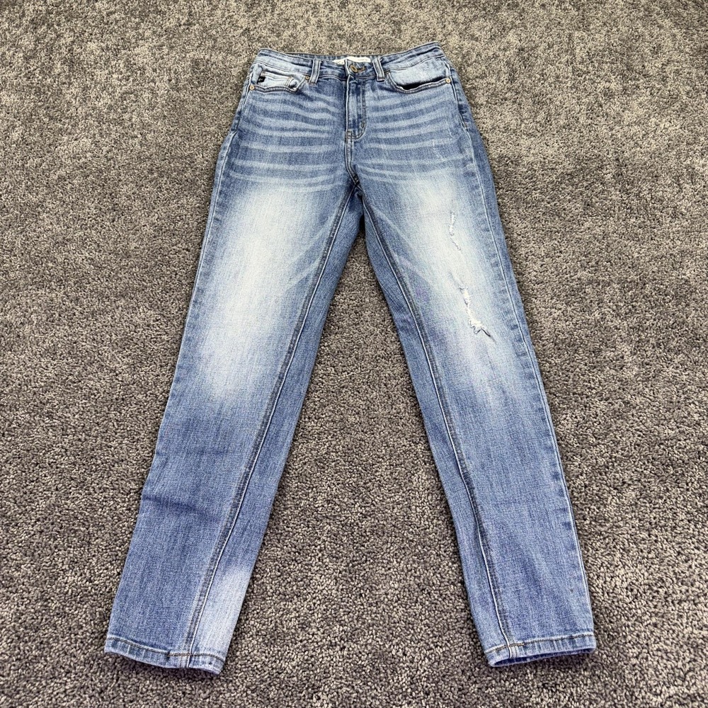 KanCan Jeans Womens 27 Blue Skinny Distressed Stretch Medium Wash Denim City